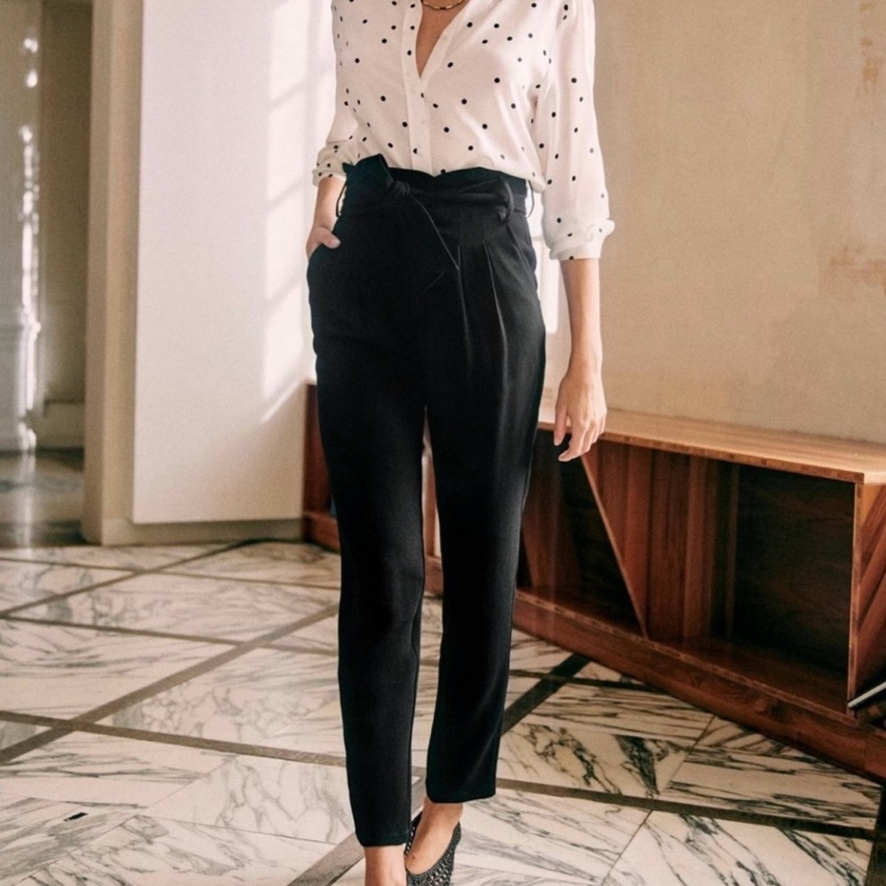 Sezane Austin wool blend  black trousers size 34 (US 2)